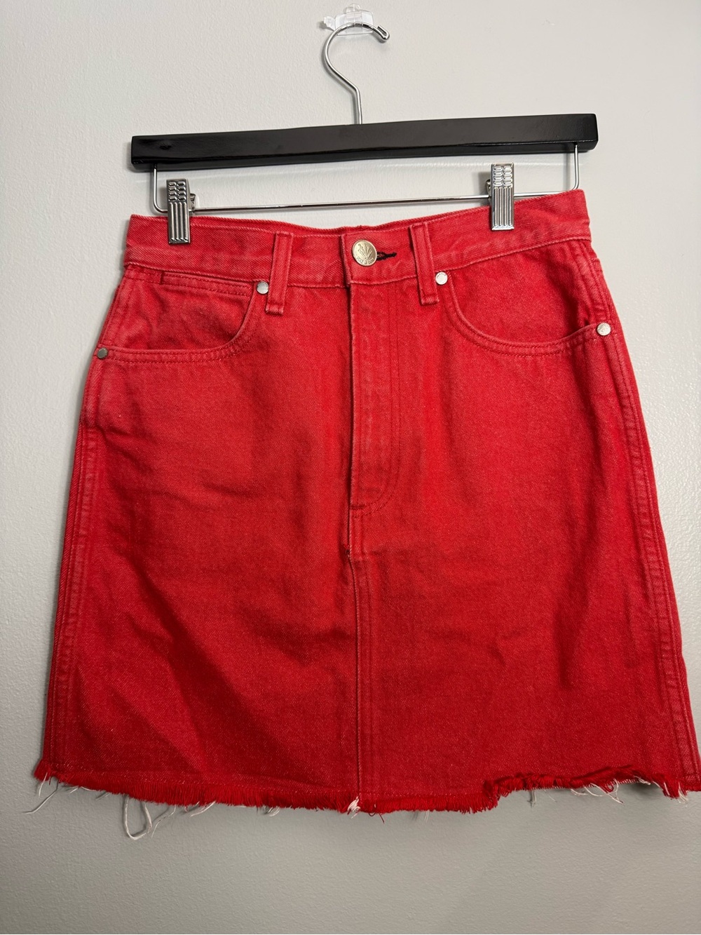11. rag & bone Bull Red Denim Mini Skirt size 4